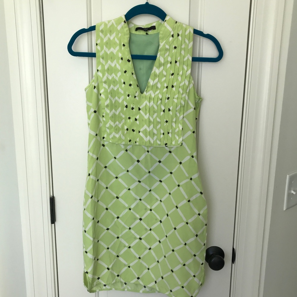 Tibi Geometric Silk Shift Dress